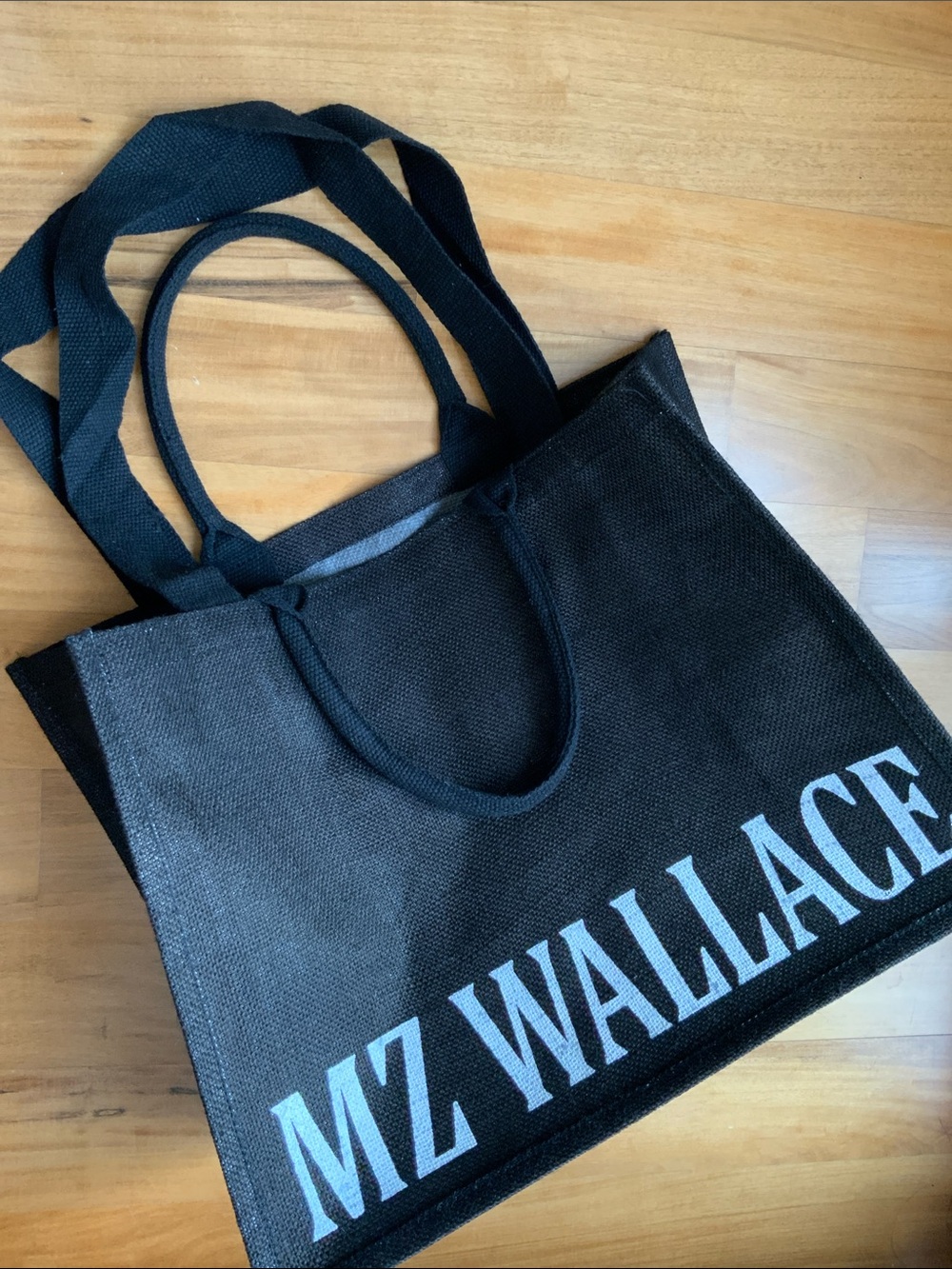 MZ WALLACE black burlap tote bag Large BLACK MZ WALLACE tote BAG